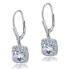 Women's Geometric Light Luxury Shiny Zircon Earrings Copper Jewelry