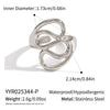 Women's Geometric Line Silver Steel Ring With Electroplating Popular Rock Hiphop Jewelry