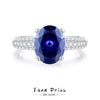 Women's Geometric Little Fresh Style Tanzanite Ring Set With Diamonds Made Of 925 Sterling Silver