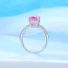 Women's Geometric Little Fresh Style Tanzanite Ring Set With Diamonds Made Of 925 Sterling Silver