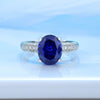 Women's Geometric Little Fresh Style Tanzanite Ring Set With Diamonds Made Of 925 Sterling Silver
