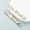 Women's Geometric Long Tassel Earrings With Shiny Alloy And Colored Diamond Details Fashion Statement Jewelry