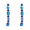 Women's Geometric Long Tassel Earrings With Shiny Alloy And Colored Diamond Details Fashion Statement Jewelry