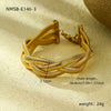 Women's Geometric Mesh Stainless Steel And 18K Titanium Steel Electroplated Bracelet With Personality Exaggerated Highend Sense And Not Fading Hollow Design