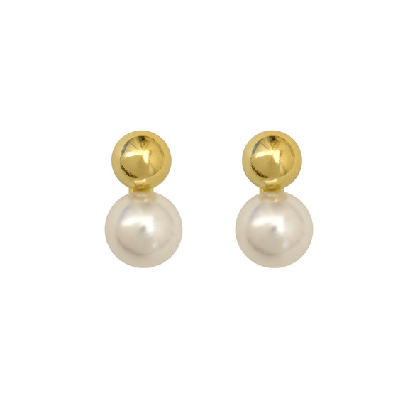 Women's Geometric Metal And Pearl Earrings Copper Alloy Electroplating