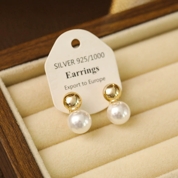 Women's Geometric Metal And Pearl Earrings Copper Alloy Electroplating