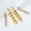 Women's Geometric Metal Chain Tassel Zircon Earrings