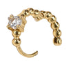 Women's Geometric Metal Ear Buckle Earrings With Zircon Inlay Concave Convex Electroplated Fold Design