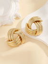 Women's Geometric Metal Pearl Earrings With Electroplated Finish Exaggerated Retro Fashion Statement Jewelry