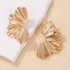 Women's Geometric Metal Pearl Earrings With Electroplated Finish Exaggerated Retro Fashion Statement Jewelry