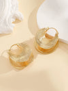 Women's Geometric Metal Pearl Earrings With Electroplated Finish Exaggerated Retro Fashion Statement Jewelry