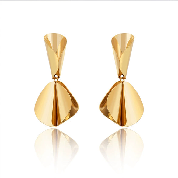 Women's Geometric Metal Sequin Earrings Minimalist Irregular Statement Jewelry With Versatile Modern Design