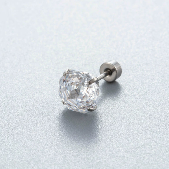 Women's Geometric Metal Titanium Steel Zircon Earrings