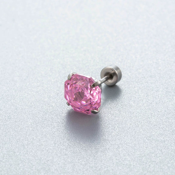 Women's Geometric Metal Titanium Steel Zircon Earrings