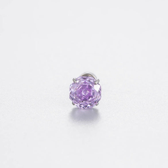 Women's Geometric Metal Zircon Earrings With Titanium Steel Screws And Rosecut Treatment