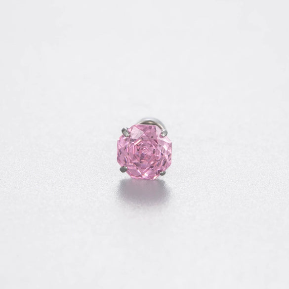 Women's Geometric Metal Zircon Earrings With Titanium Steel Screws And Rosecut Treatment
