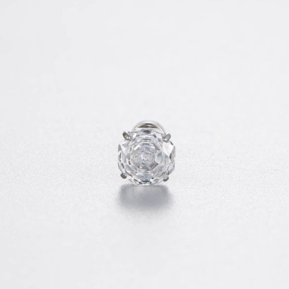 Women's Geometric Metal Zircon Earrings With Titanium Steel Screws And Rosecut Treatment