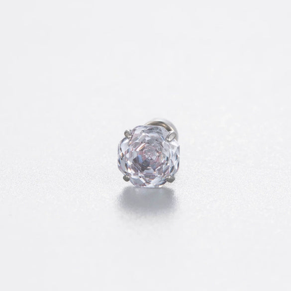 Women's Geometric Metal Zircon Earrings With Titanium Steel Screws And Rosecut Treatment