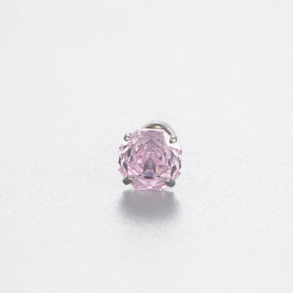 Women's Geometric Metal Zircon Earrings With Titanium Steel Screws And Rosecut Treatment