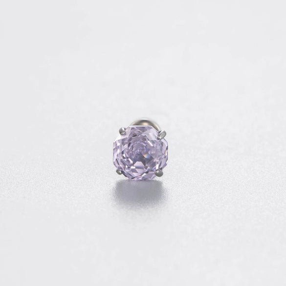 Women's Geometric Metal Zircon Earrings With Titanium Steel Screws And Rosecut Treatment