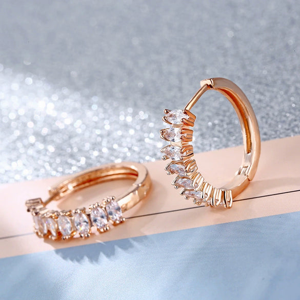 Women's Geometric Micro Set Earrings With Electroplated Finish Fashion Exquisite Gold Tone Earrings