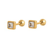 Women's Geometric Minimalist Titanium Steel Birthstone Earrings And Necklace With Diamond Treatment