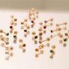 Women's Geometric Minimalist Titanium Steel Birthstone Earrings And Necklace With Diamond Treatment