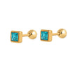 Women's Geometric Minimalist Titanium Steel Birthstone Earrings And Necklace With Diamond Treatment