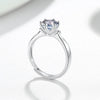 Women's Geometric Moissanite Ring In 925 Silver With Classic Six Prong Setting Electroplated Adjustable Open Band