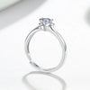 Women's Geometric Moissanite Ring In 925 Sterling Silver With Electroplated Finish Adjustable Open Band Fine Jewelry