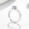 Women's Geometric Moissanite Ring In 925 Sterling Silver With Electroplated Finish Adjustable Open Ring