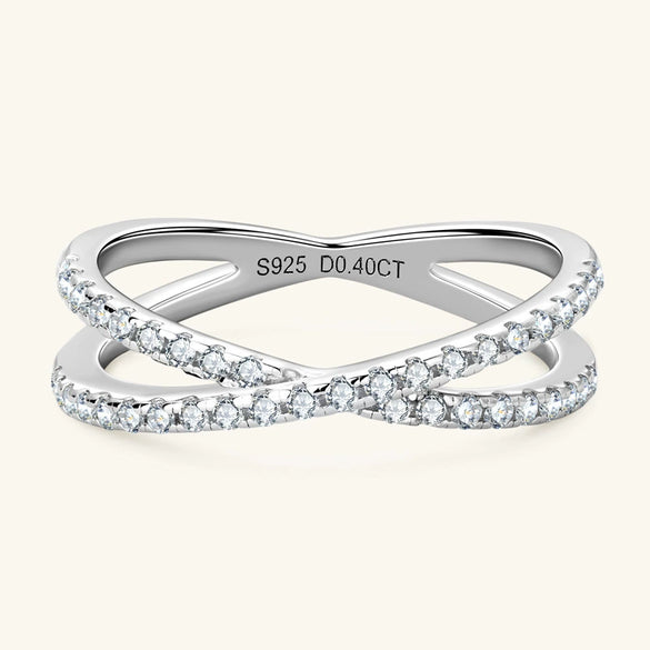 Women's Geometric Moissanite S925 Sterling Silver Ring With Electroplating