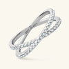Women's Geometric Moissanite S925 Sterling Silver Ring With Electroplating