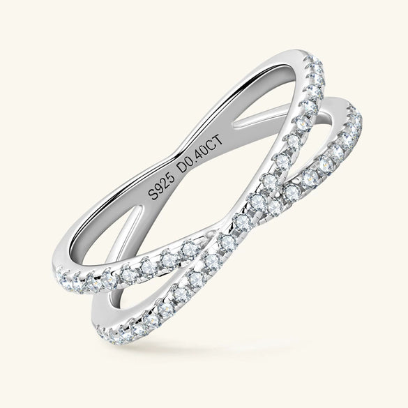 Women's Geometric Moissanite S925 Sterling Silver Ring With Electroplating