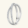 Women's Geometric Moissanite S925 Sterling Silver Ring With Electroplating