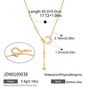 Women's Geometric Moon Pendant Ychain Necklace In Stainless Steel With Zircon And Pvd Gold Plating