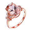 Women’s Geometric Morganite Ring Copper With 18K Rose Gold Plated Finish Simple Elegant Jewelry