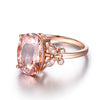 Women’s Geometric Morganite Ring Copper With 18K Rose Gold Plated Finish Simple Elegant Jewelry