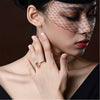 Women’s Geometric Morganite Ring Copper With 18K Rose Gold Plated Finish Simple Elegant Jewelry