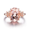 Women's Geometric Morganite Ring In Copper With Rose Gold Electroplated Finish And Diamond Accent Natural Style Jewelry