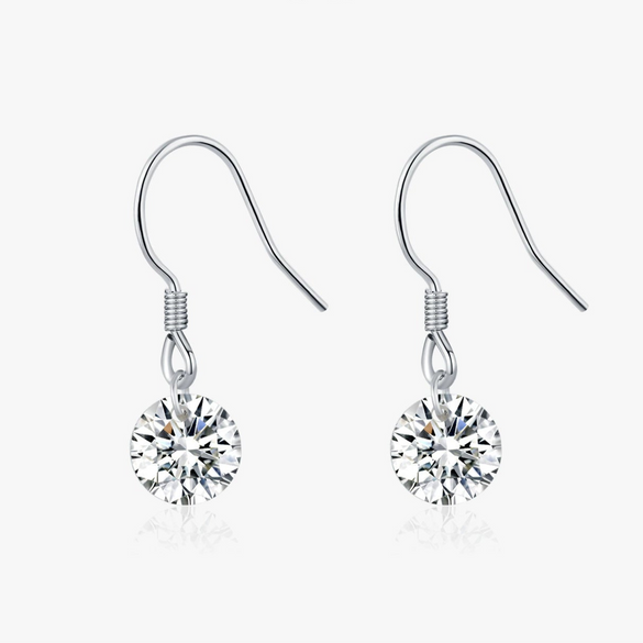 Women's Geometric Mosan Diamond Earrings S925 Sterling Silver