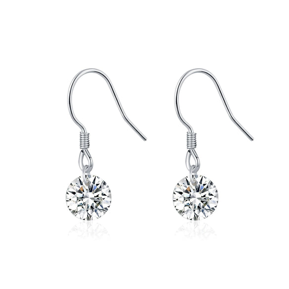 Women's Geometric Mosan Diamond Earrings S925 Sterling Silver