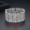 Women's Geometric Multilayer Copper Bracelet With Zircon Accents Wide Electroplated Statement Jewelry