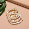 Women's Geometric Multilayer Imitation Pearl Bracelet Set With Plated Details And Vintage Style Wholesale Jewelry