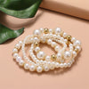 Women's Geometric Multilayer Imitation Pearl Bracelet Set With Plated Details And Vintage Style Wholesale Jewelry