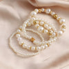 Women's Geometric Multilayer Imitation Pearl Bracelet Set With Plated Details And Vintage Style Wholesale Jewelry