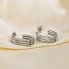 Women's Geometric Multilayer Stainless Steel Real Gold Plated Earrings