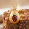 Women's Geometric Natural Amethytetine Pendant Necklace In S925 Sterling Silver With Gem And Crystal Design