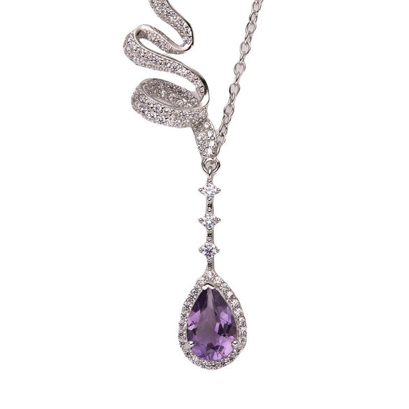 Women's Geometric Natural Crystal Gemstone Set 925 Sterling Silver Necklace Clavicle Chain Accessories