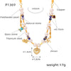 Women's Geometric Natural Stone Freshwater Pearl 316L Stainless Steel Pendant Necklace With Copper Chain And Electroplating Treatment